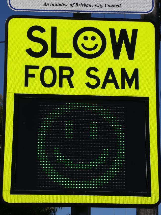 Slow for Sam speed signs only register the number of vehicles speeding. Picture AAP/David Clark