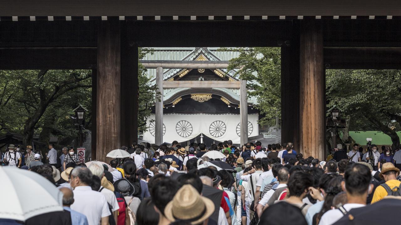 Japan marks the 75th anniversary of the end of World War II and Yasukuni Shrine which honors Japan's war criminals and war dead during the period from 1867 to the end of the WWII. Picture: Yuichi Yamazaki/Getty Images.