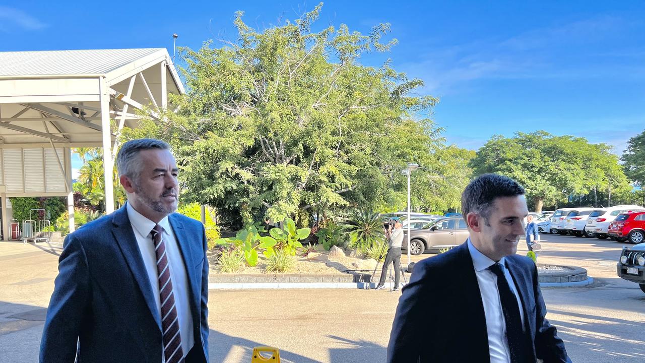 Former Minister for Veterans’ Affairs Darren Chester arrives at the Royal Commission in Townsville.