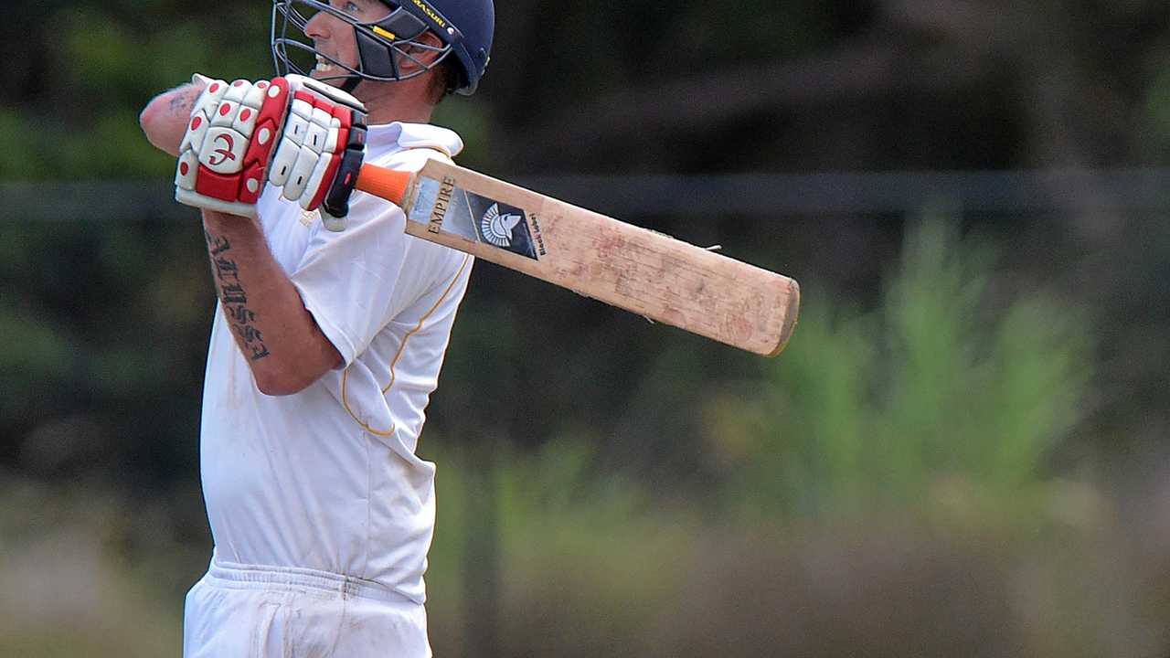 Maroochydore Blue against Gympie cricket grand final.Gympie batsman Steve Brady hits the winning runs.Photo: Warren Lynam / Sunshine Coast Daily. Picture: Warren Lynam