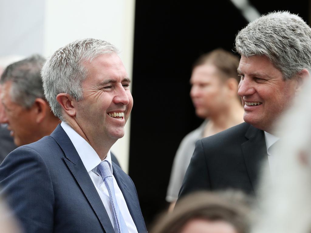 Senator Anthony Chisholm and Minister Stirling Hinchliffe, The State Funeral of the Honourable Terry Mackenroth, Carina. Photographer: Liam Kidston.