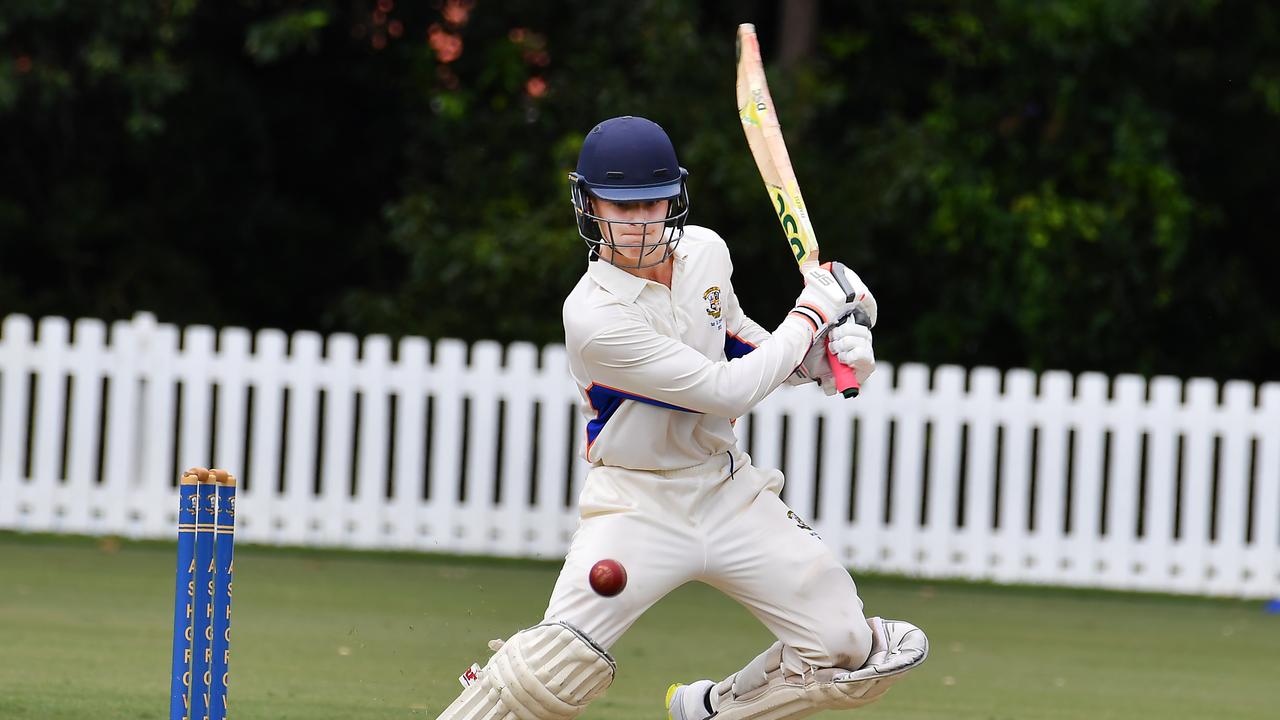 Marist batsman Matt Trotter Marist college v St Edmunds college. Saturday February 12, 2022. Picture, John Gass