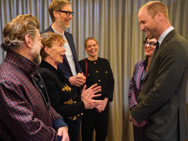 He also met with actors Andy Serkis, Celia Imrie, Stephen Merchant, Mircea Monroe and BAFTA CEO Jane Millichip during the event. Picture: Jonathan Brady/Pool/AFP