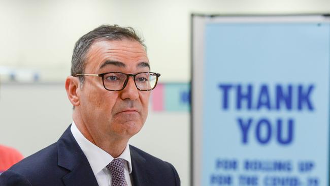 Premier Steven Marshall threw his support behind a plan to allow fully vaccinated people to access the booster at four months. Picture: NCA NewsWire/Brenton Edwards