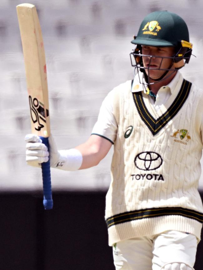 Harris celebrates reaching fifty for Australia A.