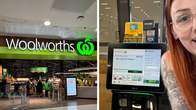 A mum has pointed out an issue she had at Woolworths. Picture:TikTok/@moon_muffin_