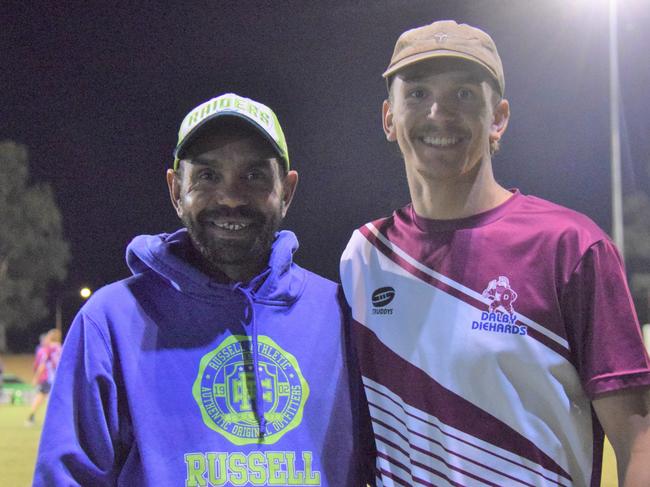 Christopher Woodbridge (right) won Toowoomba Rugby League’s Player of the Year award for second year running. Picture: Emily Devon