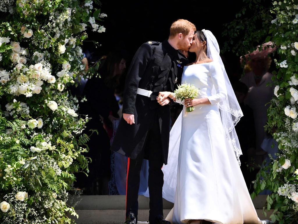 Prince Harry and Meghan Markle were married at Windsor to great fanfare in 2018 before he famously fell out from his family. Picture: AFP