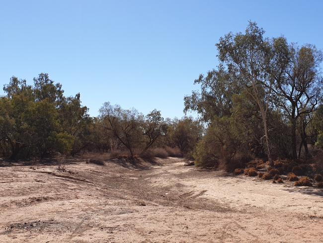 The Paroo River in Wanaaring was dry for up to eight months. Picture: Ben Strong