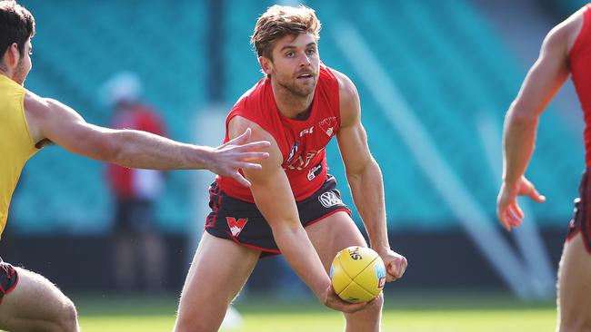 Rampe in action at training as he prepares for the clash against Geelong. Picture: Phil Hillyard