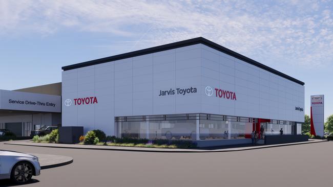 An artist’s impression of the new Jarvis Toyota dealership being built at Somerton Park. Picture: Supplied by Jarvis Group