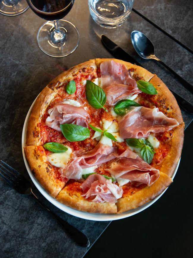 The margherita pizza with prosciutto. Pictures: David Kelly