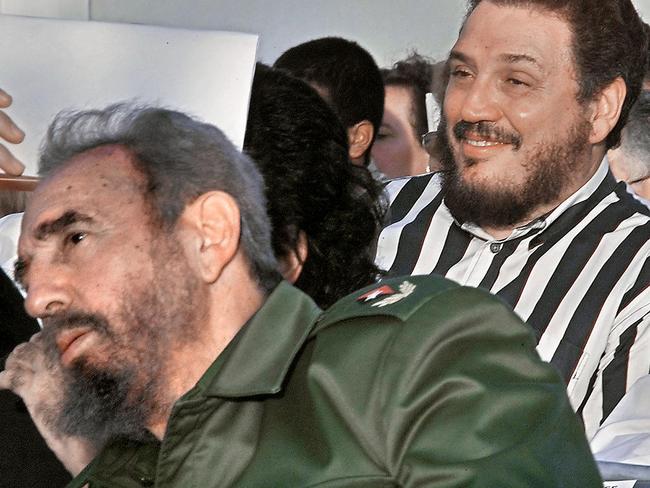 Fidel Castro and his oldest son, nuclear physicist Fidel Castro Diaz-Balart. Picture: Adalberto Roque
