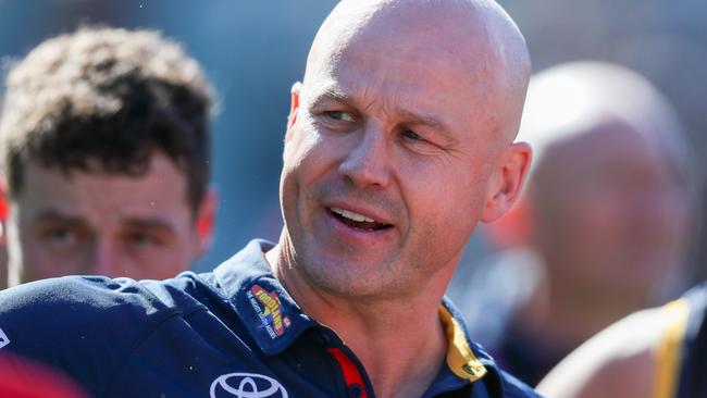 Coach Matthew Nicks was pleased with the effort from his team against the Cats. Picture: Matt Turner/AFL Photos via Getty Images