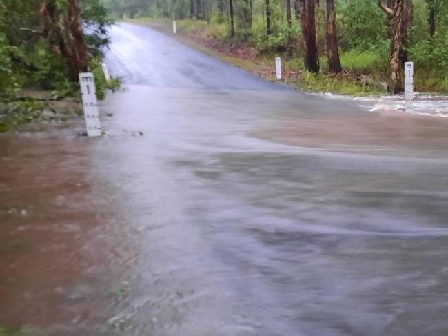 A gully at Teddington Road flooded. Picture: Supplied