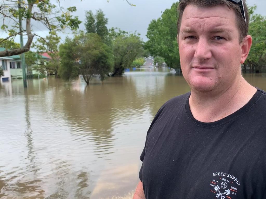 Hunter Street resident Steve Bennett returned to his flooded Lismore home on March 1, 2022, a day after it was inundated.