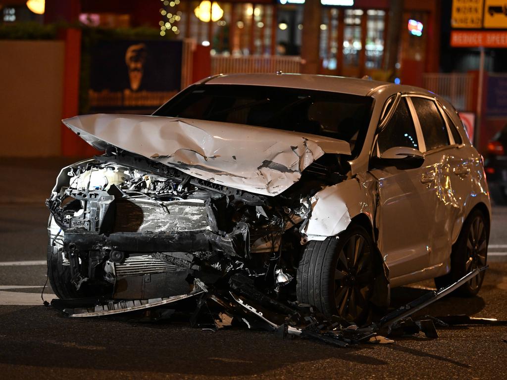Amy MacMahon’s Toyota Prius after the crash. Picture: Lyndon Mechielsen