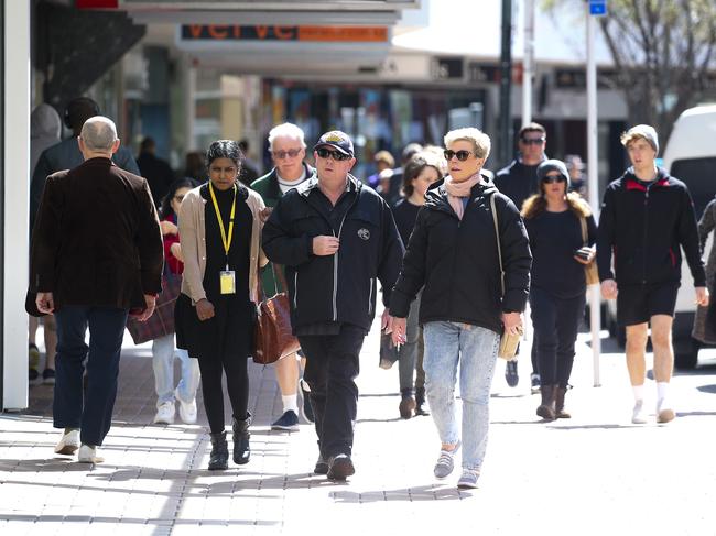 Pedestrians walk along Lambton Quay after a move to COVID-19 Alert Level 1 on September 22, 2020 in Wellington, New Zealand. Coronavirus restrictions have eased across New Zealand as of midnight, with all cities outside of Auckland moved to COVID-19 Alert Level 1. Picture: Getty