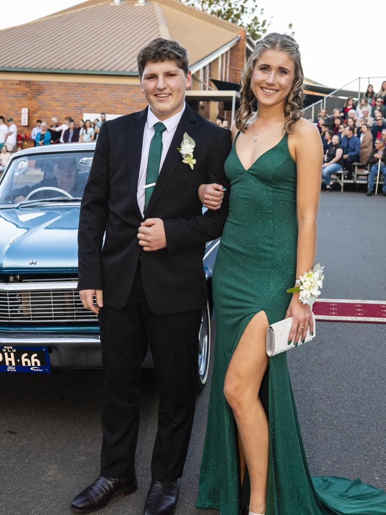 Graduates Bradley Stiller and Jasmine Hollonds at Concordia Lutheran College valedictory dinner red carpet arrivals at Redlands campus, Friday, September 16, 2022. Picture: Kevin Farmer