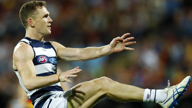 Joel Selwood in action for the Cats. Picture: Michael Klein