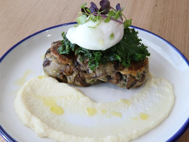 Ida’s Kitchen is a sleek new cafe in Parkwood. Above is the shroom fritters with parmesan and cauliflower puree. Picture Glenn Hampson