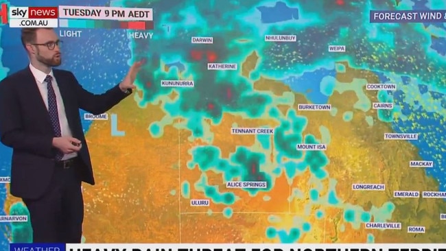 There is a threat of heavy rain for the NT for most of the week. Picture: Sky News