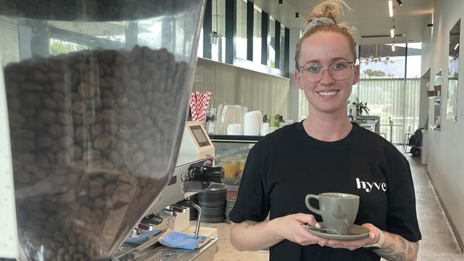 Courtney Maylin inside her successful cafe 'Hyve' - the first of its kind for Bushland Beach.