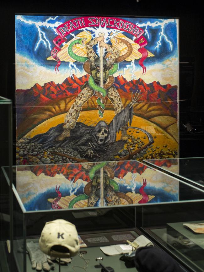 <i>Death Smackdown</i> is on display at the Australian War Memorial in Canberra. Picture: Sean Davey.