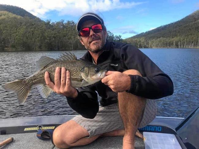Jimbo Jones with a cracking Bass From Lake Borumba. Picture: Contributed