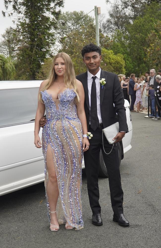 Students arriving in style for the 2024 Glasshouse Christian College formal at Flaxton Gardens.