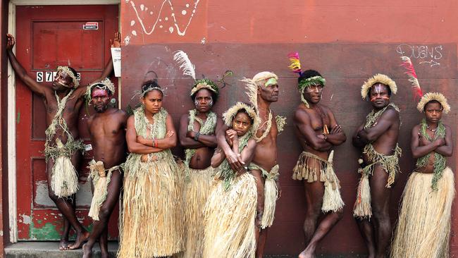 The cast of Tanna from Tanna in Vanuatu, visiting Sydney.