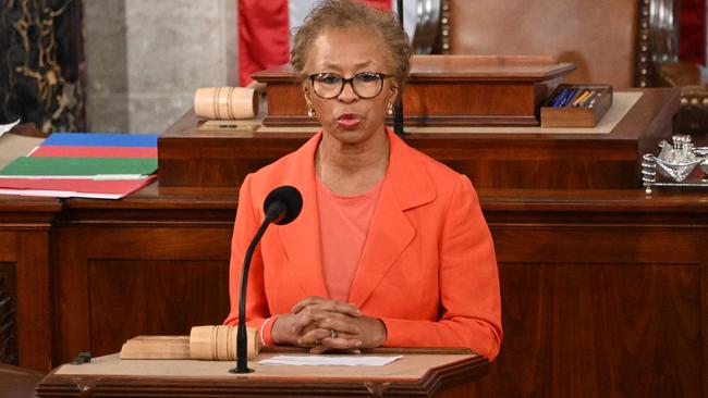 House Clerk Cheryl Johnson speaks in the House Chamber during the third day of elections for Speaker of the House. Picture: AFP.