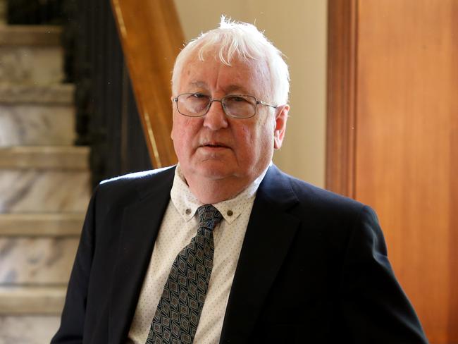 Former ACTU secretary Bill Kelty poses for a portrait before delivering the 22nd Annual Hawke Lecture in Adelaide, Wednesday, November 13, 2019. (AAP Image/Kelly Barnes) NO ARCHIVING