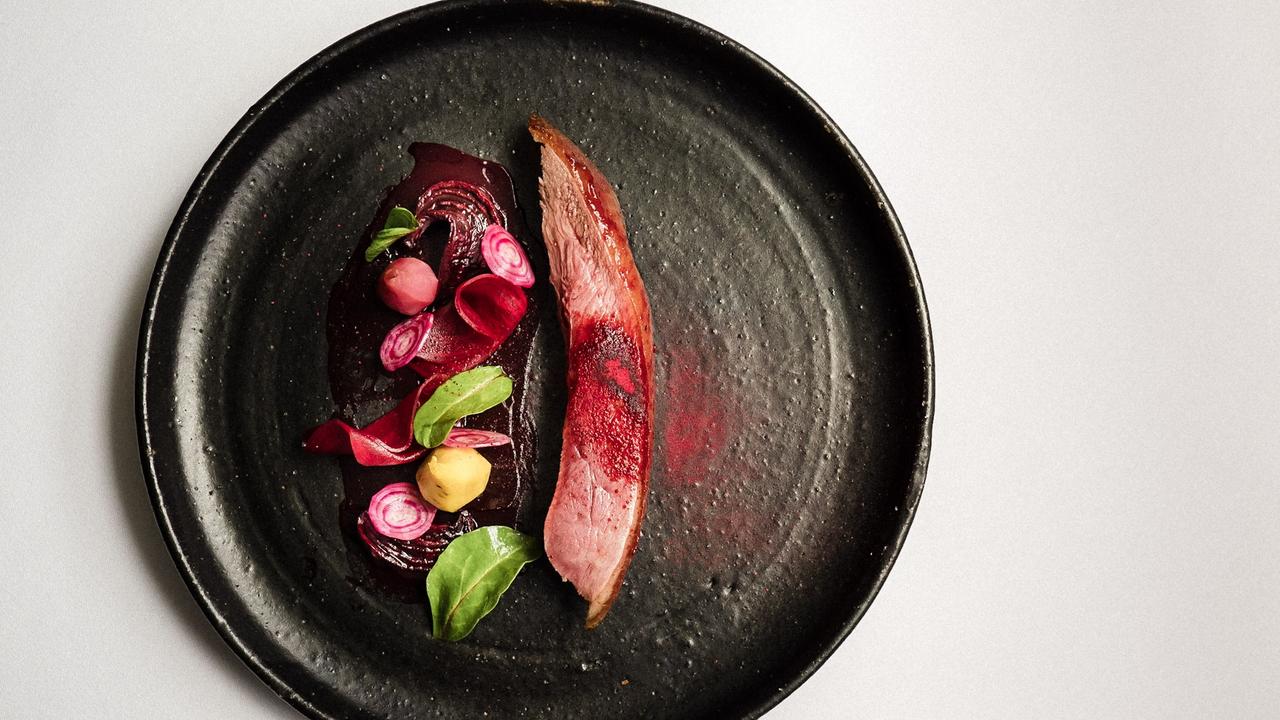 Great Ocean Duck with beetroot at Gladioli in Port Fairy. Picture: Joanne O'Keefe