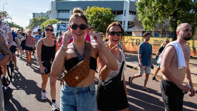 DJ on the Bike Dom Whiting hit the streets of Darwin for the first time. Picture: Pema Tamang Pakhrin