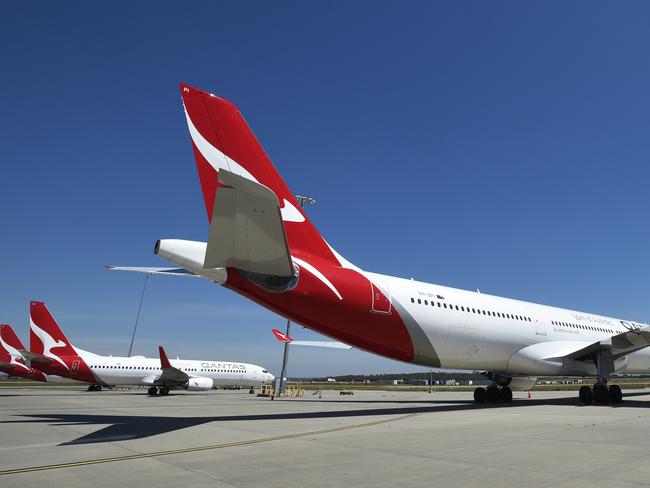 Qantas will buy the blended sustainable aviation fuel from next month in a move to reduce its carbon emissions by around 10 per cent. Picture: NCA NewsWire / Andrew Henshaw