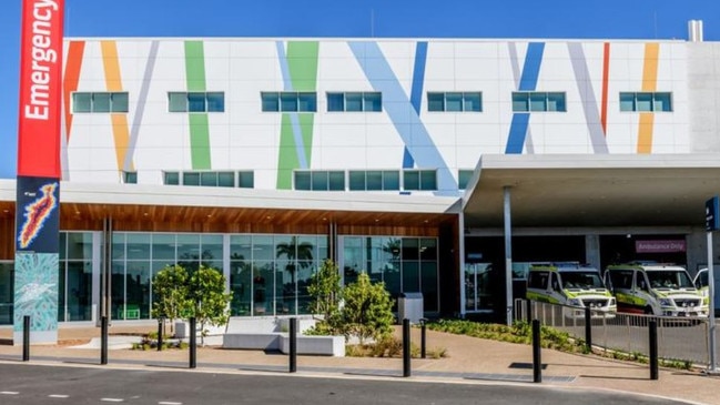 Ambulances at Hervey Bay Hospital emergency department.