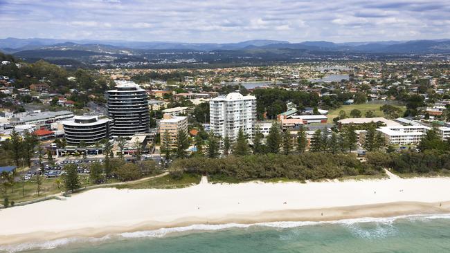 The White Horses building at far right.