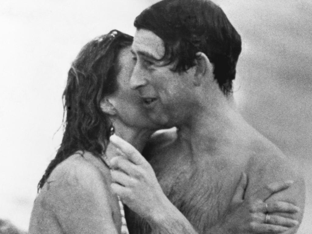 Prince Charles is kissed by model Jane Priest at Cottesloe Beach. Picture: Hulton-Deutsch Collection/Corbis via Getty Images