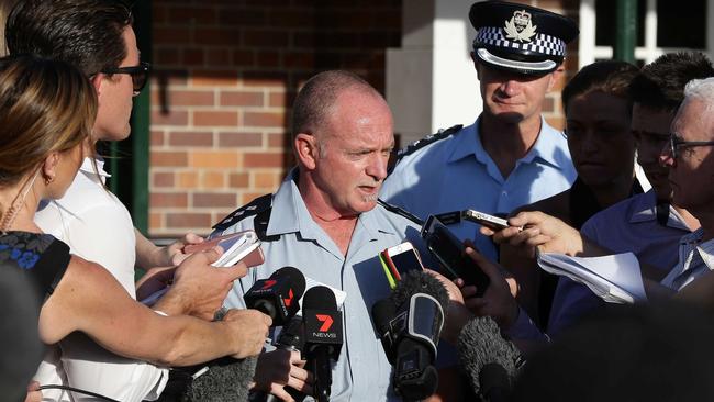 Gavin Fuller addresses the media on the day of the Dreamworld disaster. Picture: AFP Photo/Tertius Pickard