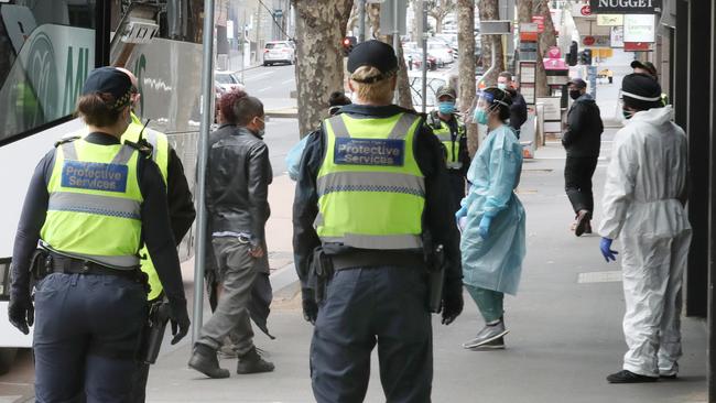 Hotel Grand Chancellor is being used as a quarantine hotel. Picture: David Crosling