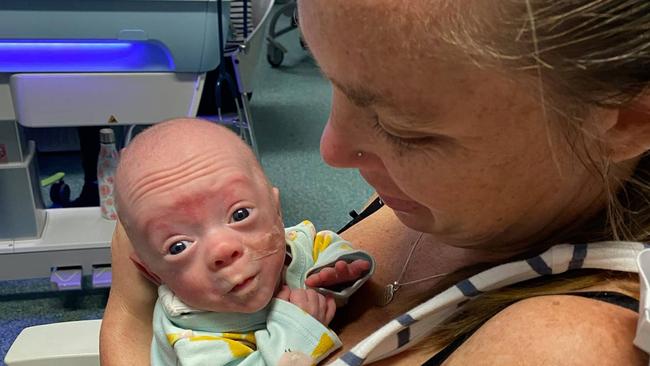 Emma Cowling with son Frederick. Freddie spent months in hospital after he was born.