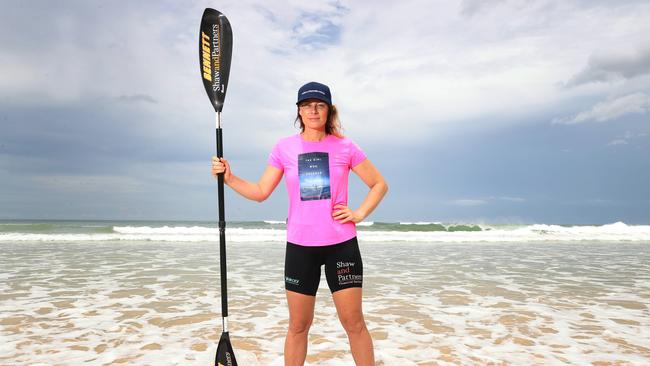 EMBARGOED UNTIL FRIDAY, JANUARY 26 Bonnie Hancock, Gold Coast former ironwoman who last year completed a 12,700km surf ski paddle around Australia and is about to release a new book on the experience. Picture Glenn Hampson