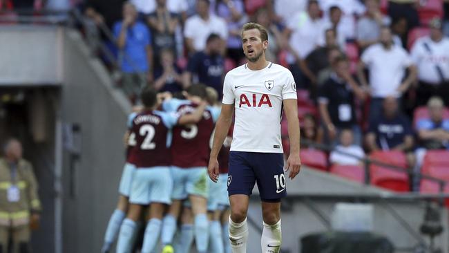 Tottenham Hotspur's Harry Kane reacts.