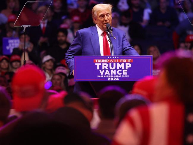 Former US President Donald Trump speaks at a campaign rally at Madison Square Garden on October 27, in New York City. Picture: Michael M. Santiago / Getty Images