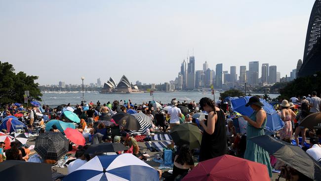 Last year Milsons Point reserve was heaving with people. Picture: AAP