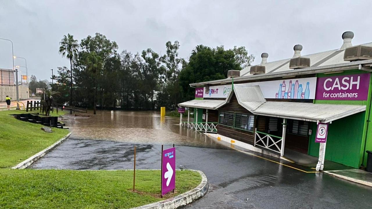 Long standing Ipswich City Cr Paul Tully said on Sunday night, "this is not good news - a picture of Smiths Road Goodna looking towards Church St. Water has crossed the road to the edge of the Goodna shopping centre. The flood level is continuing to rise and is at 12.3 metres which is 4.2 metres below the 2011 flood level of 16.5 metres." Picture: Cr Paul Tully