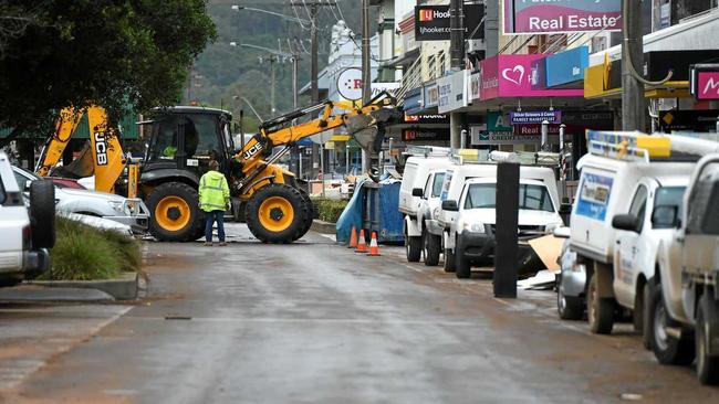 Lismore gets started on the cleanup in town after the floods. Picture: Marc Stapelberg