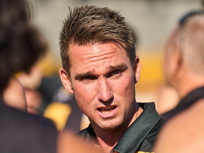 Brighton Coach, Brett Backwell in the match against Payneham at Brighton Oval, Saturday, April 24, 2021. Picture: MATT LOXTON