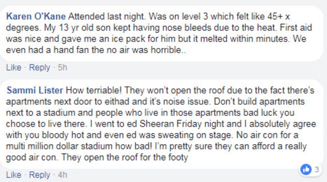 One patron had to have her son treated by paramedics due to the heat causing excessive nose bleeds. Picture: Facebook